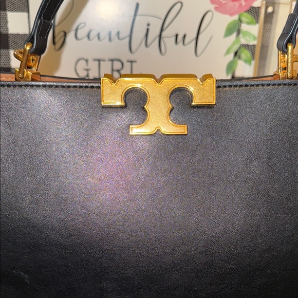 Tory Burch Black Satchel with Gold Accents - Picture 3 of 10